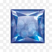矢量蓝色闪光正方形立体钻石