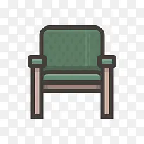 家具绿色椅子illustricons-icons