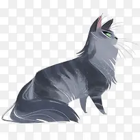 灰色小猫插画