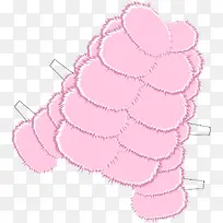 矢量图手绘粉色冬季毛毛外套