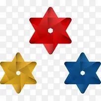 三色几何六角星