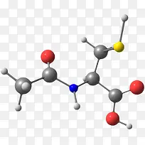 黑色乙酰半胱氨酸分子形状素材