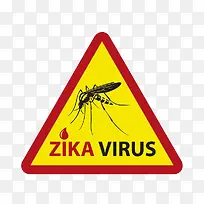 三角形警示禁止蚊子传染奇卡病毒