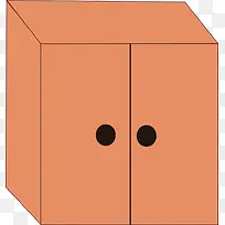 橘色的方形的卡通柜子