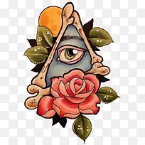 卡通三角形上帝眼睛