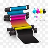 彩色相纸打印机矢量素材
