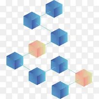 蓝色立体方块网络