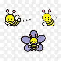 矢量卡通手绘可爱飞翔蜜蜂