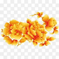 水彩卡通绽放花朵
