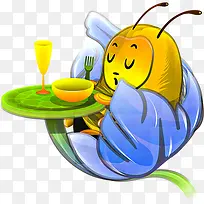 睡觉的小蜜蜂卡通图标