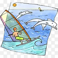 海上风帆插画