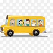 矢量图黄色接送安全校车