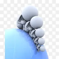 3d小人素描手绘3D图片 坐着的小人