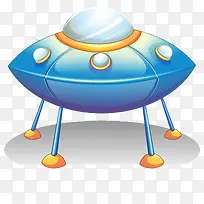 蓝色的停好的UFO飞船飞碟