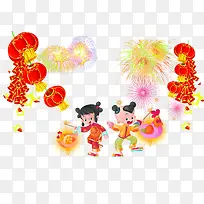 2017鸡年新年元素免抠素材