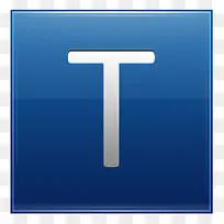字母T蓝色图标