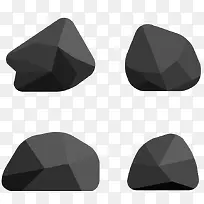 黑色小石头造型矢量图