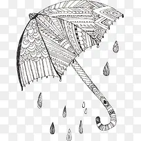 手绘抽象图腾雨伞