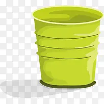 手绘绿色垃圾桶