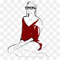 时尚线条女人