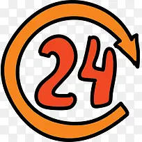 简笔画24小时符号
