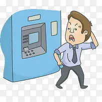 卡通银行取款交易插图