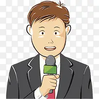 卡通新闻记者