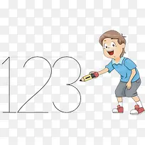 写数字的男孩