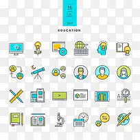 教育线条图标高清免扣素材