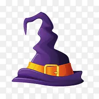 矢量创意设计紫色巫师尖帽子图标