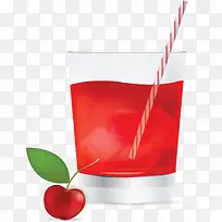 红色樱桃夏天果汁