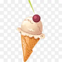 咖啡色卡通甜筒冰淇淋