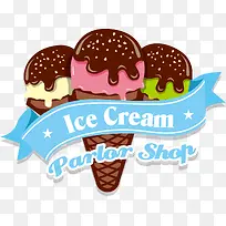 夏季冰淇淋卡通标签