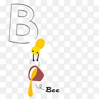 字母上的蜜蜂