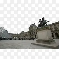 欧式复古建筑巴黎卢浮宫免抠图