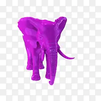 紫色扁平风格手绘卡通大象素材