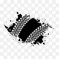 黑色喷墨与轮胎