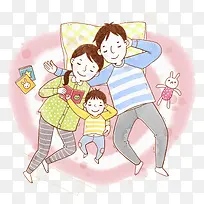 爸爸妈妈陪着宝宝睡着了