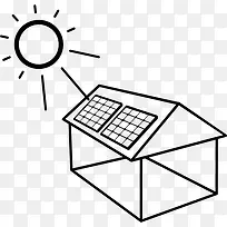 房子的太阳能面板安装图标