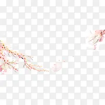 浅粉色的花与藤蔓装饰