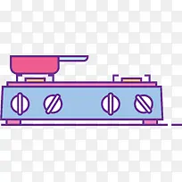 家用扁平矢量煤气灶