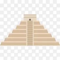 卡通黄色玛雅金字塔