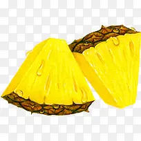 手绘黄色菠萝片