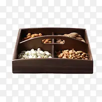 产品实物木盒干果拼盘