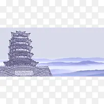 素描古建筑