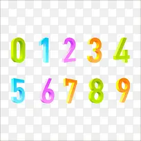五颜六色的立体数字