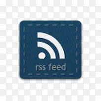 RSS蓝色长方形社会按钮图标