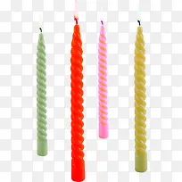 螺纹状彩色生日蜡烛