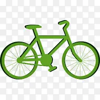 绿色抽象线描自行车