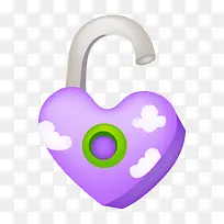 紫色爱心锁